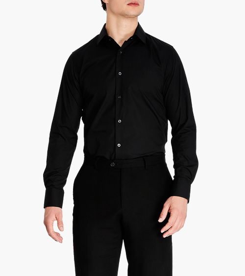 Stacy Adams Shoes Sullivan Dress Shirt Spread Collar Black XL=17