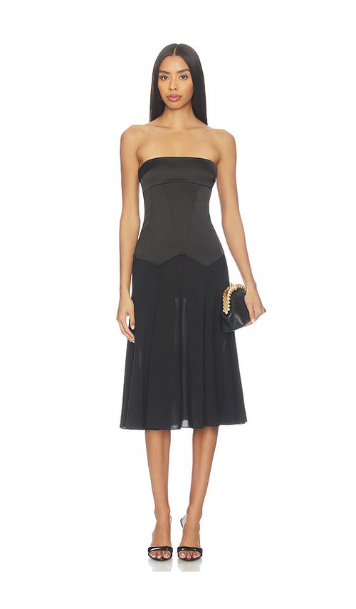 Anna October Ariella Midi Dress in Black. S. Also in XS