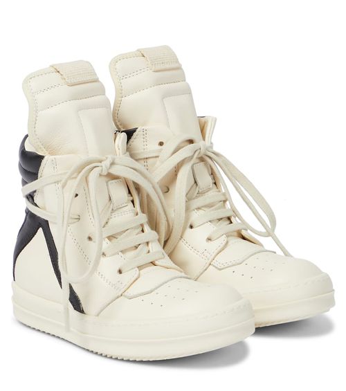 Rick Owens Kids Geobasket leather high-top sneakers