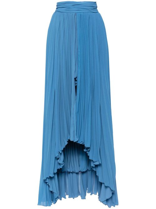High-low pleated skirt - Blue