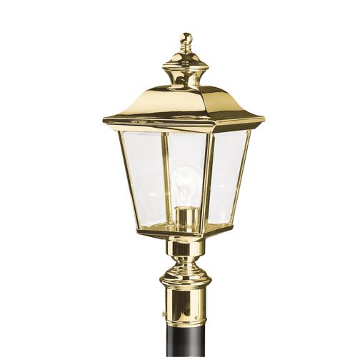 Polished Brass One Light Outdoor Post Mount from the Bay Shore Collection