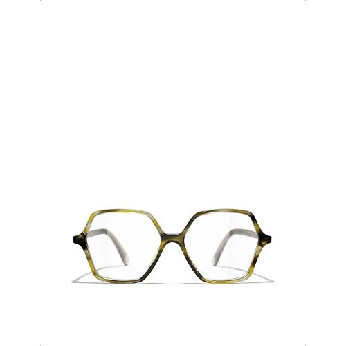 Mens Green Square Eyeglasses