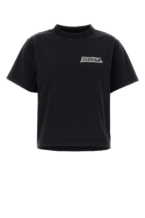 Logo-Embroidered Cotton T-Shirt — Black