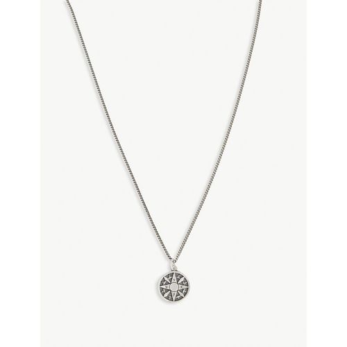 Mens Silver Compass Silver Necklace