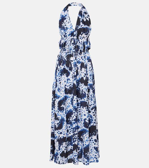 Printed halterneck maxi dress