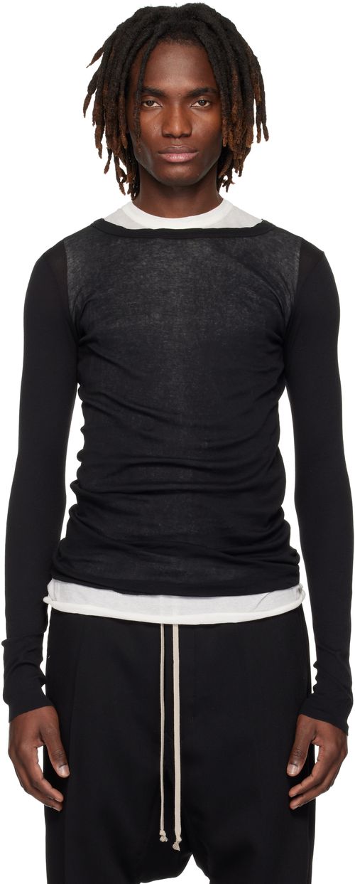 Black Temple Rib LS T-shirt