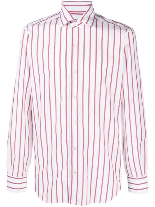 Stripe-print cotton shirt - Red
