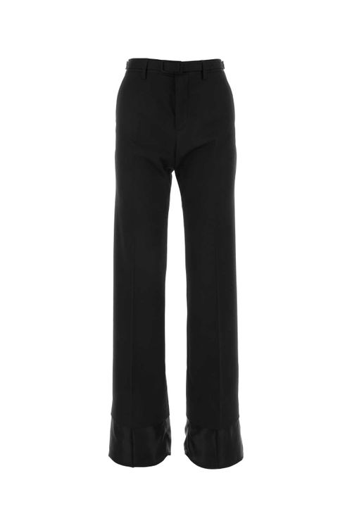 Stretch Wool-Blend Trousers — Black