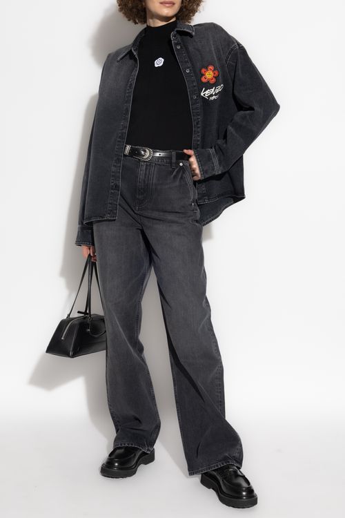 Top With A Stand-up Collar, Women's, Black