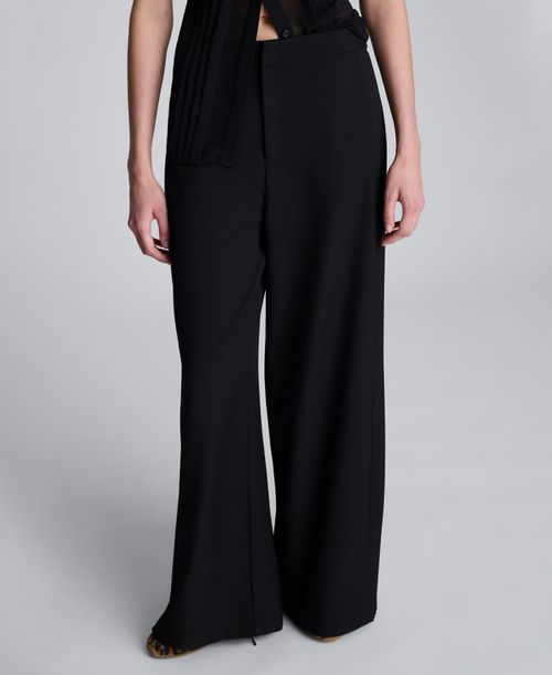 Women's Wide Leg High Rise Pants - Black