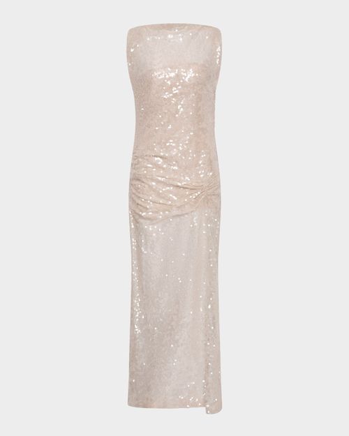 Marlow Sleeveless Sheer Sequined Gown