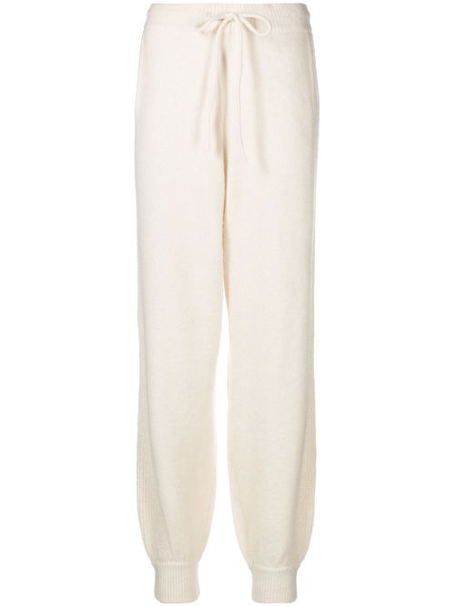 Tapered-leg knitted trousers - Neutrals
