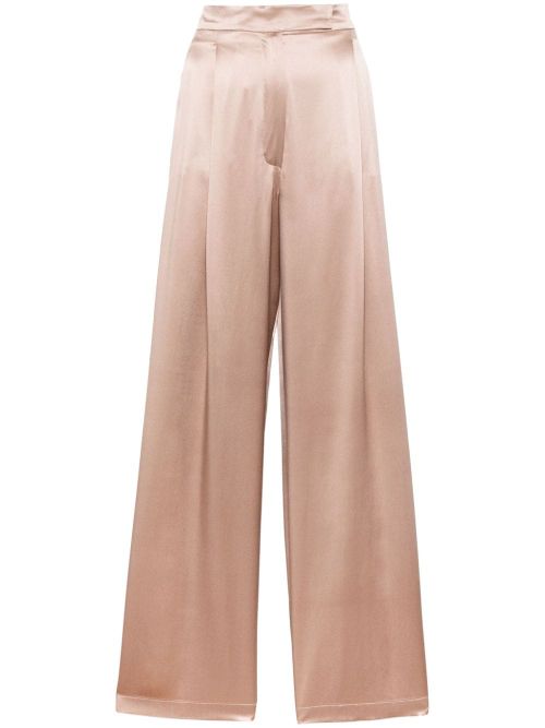 - Satin Wide-leg Silk Trousers