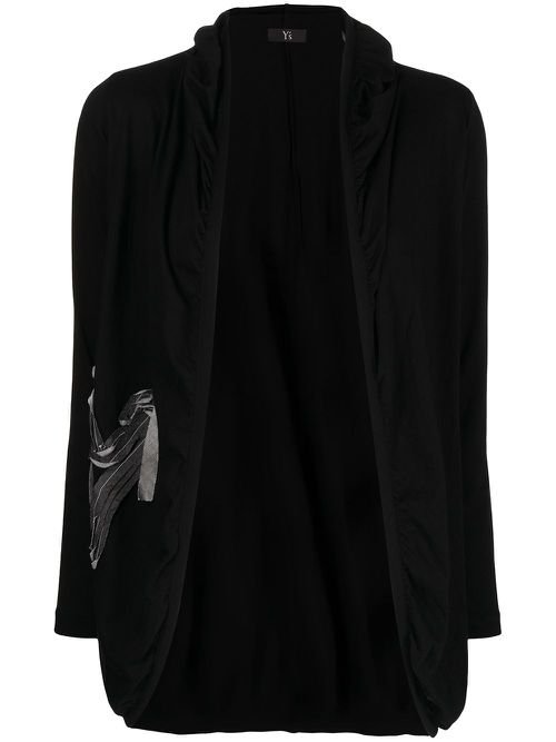 Logo-patchwork cardigan - Black