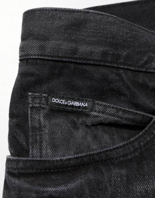 Black Washed Denim Jeans — Black