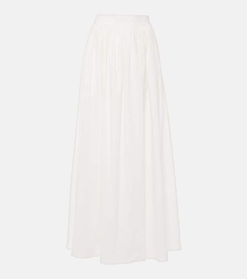 Cotton poplin maxi skirt