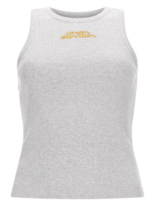 Grey Logo Crew Neck Top