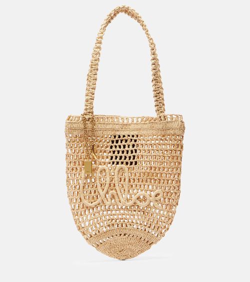 Chloé Summer Banana Small raffia tote bag