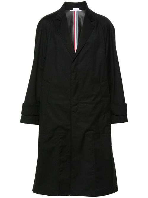 Single-breasted wool coat - Black
