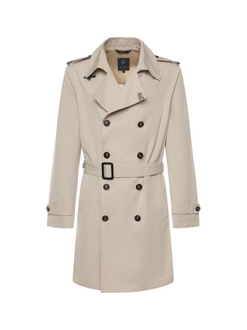 Cotton-blend Microfaille Trench Coat