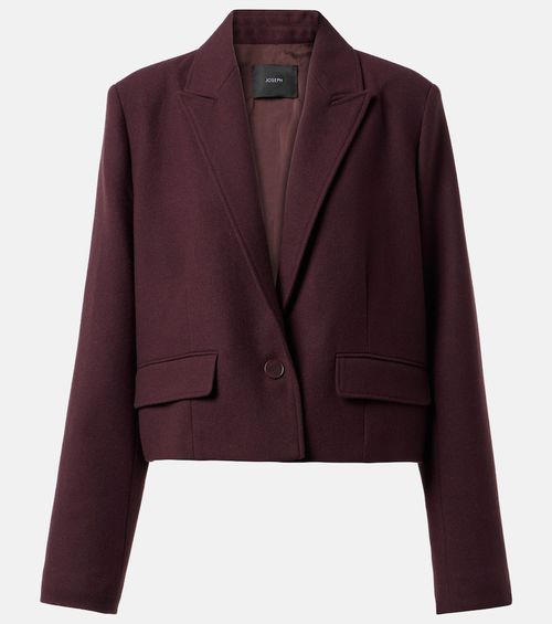 Cropped single-breasted wool jacket
