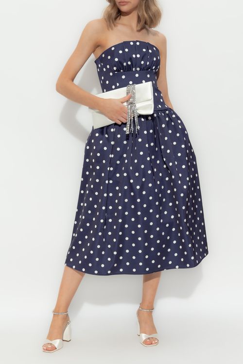 Self Portrait Polka Dot Pattern Dress, Women's, Navy Blue