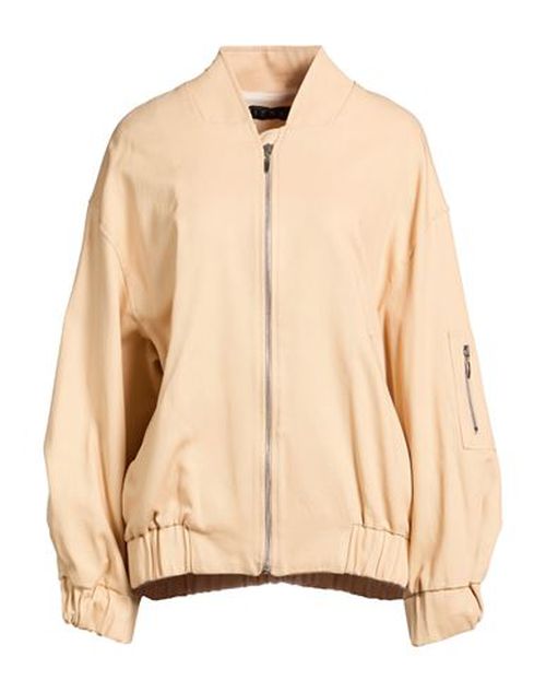 Woman Jacket Sand Size 6 Cotton
