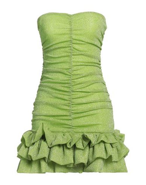 House Of Amen Woman Mini dress Lime green Size 8 Polyamide, Metallic Polyester, Polyester