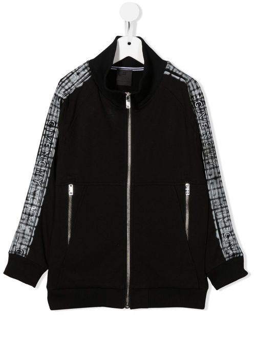 Logo-tape zipped sweatshirt - Black