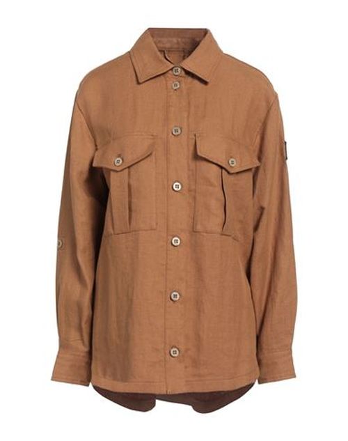 Woman Shirt Camel Size M Cotton, Linen