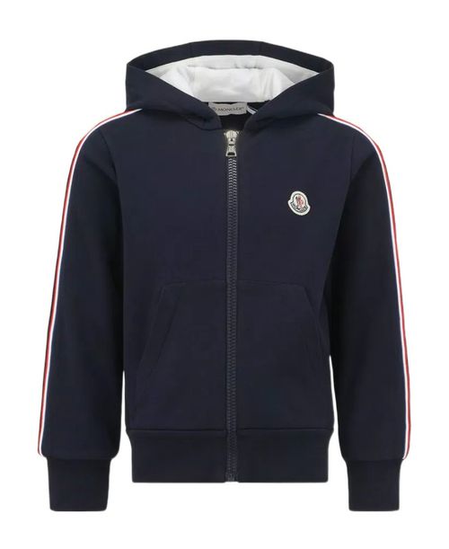 Tricolour Trim Zip-Up Hoodie