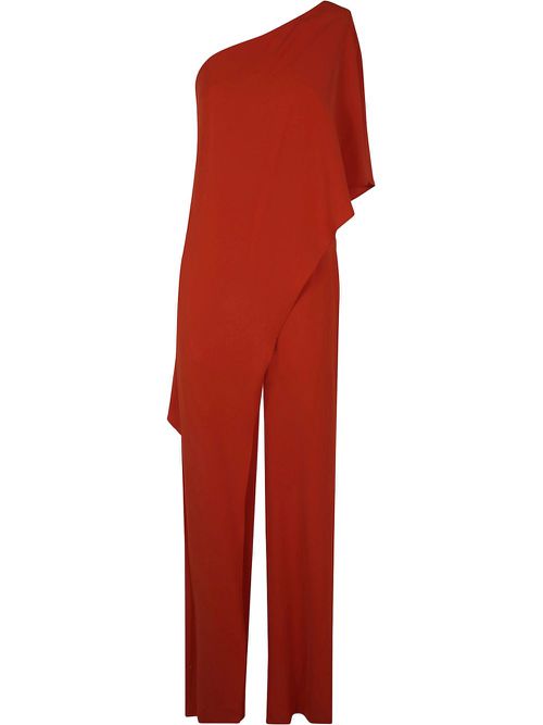 Draped cape jumpsuit - Orange