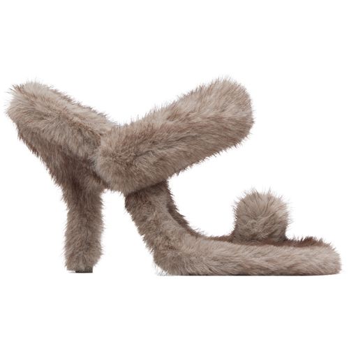 Gray Paloma 105mm Faux-Fur Sandals