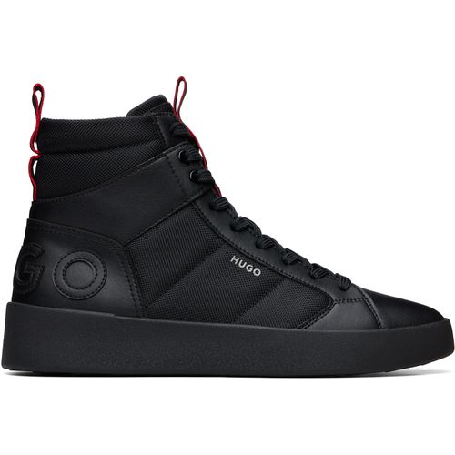 Black Canvas & Faux-Leather Sneakers