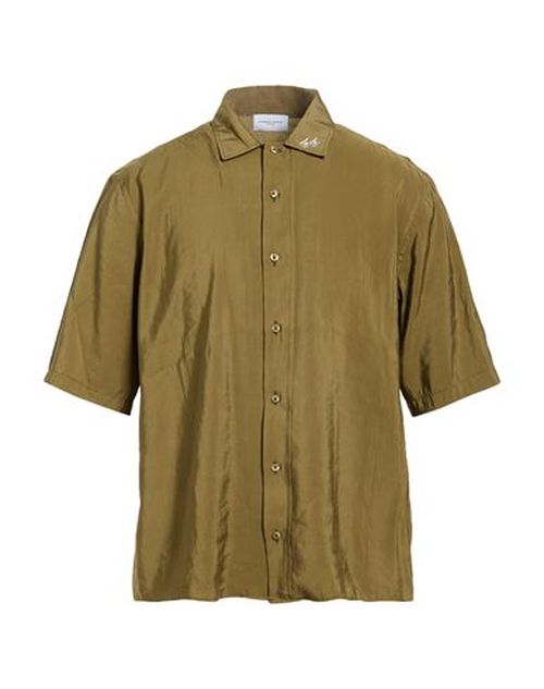 Family First Milano Man Shirt Military green Size M Cupro, Polyester