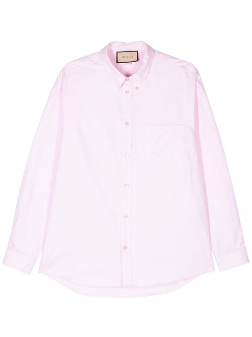 Double-G cotton Oxford shirt - Pink