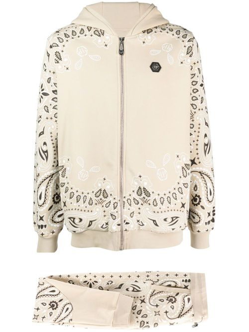 Paisley-print tracksuit - Neutrals
