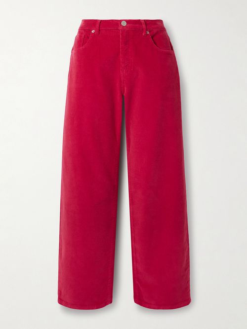 Marilyn Cotton-blend Corduroy Wide-leg Pants - Red