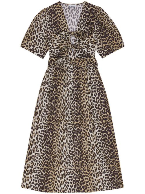 Leopard-print Midi Dress