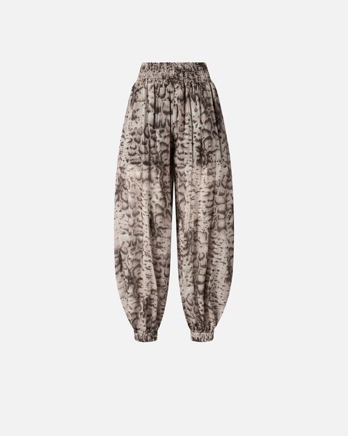 Wide-leg trousers with snake print - L
