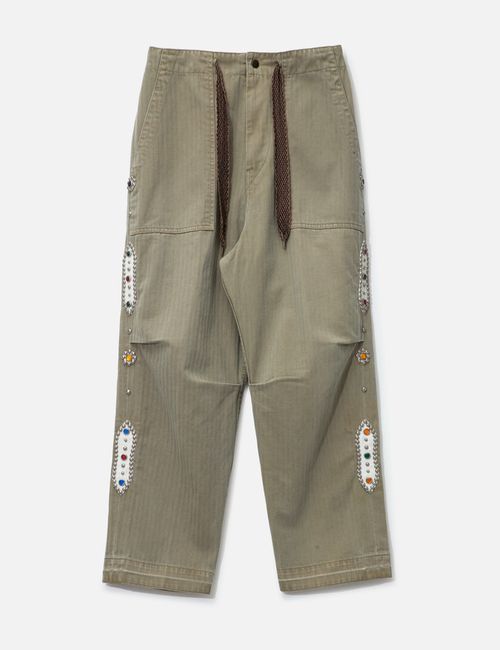 Sulfur Herringbone Easy Baker Pants