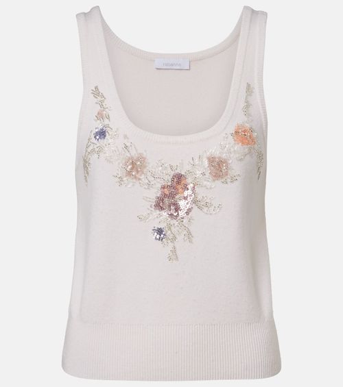 Sequined wool and cashmere top