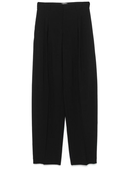Pleated wide-leg trousers - Black