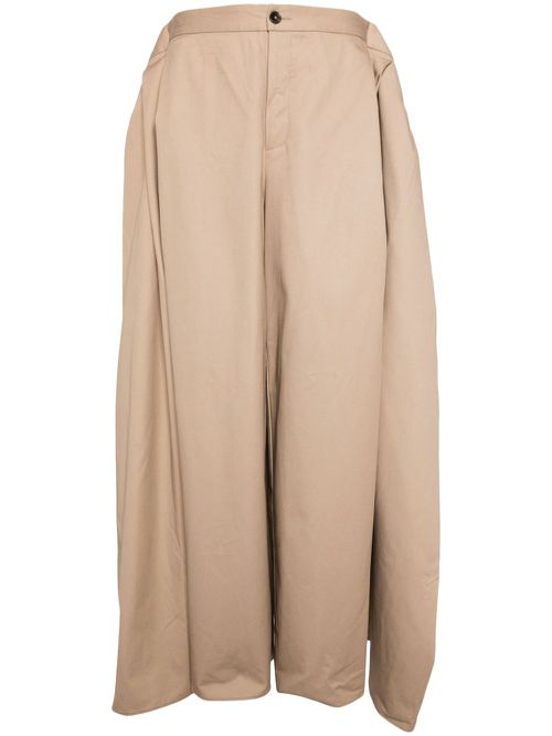 Draped straight-leg trousers - Brown