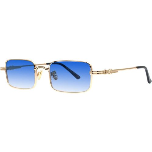 XLAB Unisex KAPITI Sunglasses Metal Silver Smoke Squared Polarized