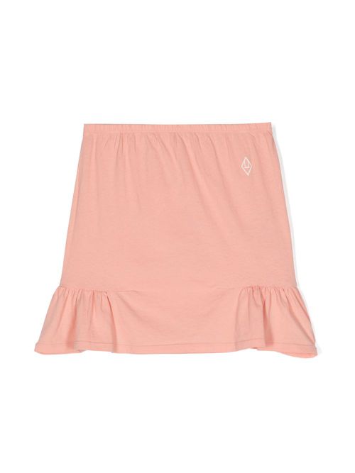 Embroidered-logo cotton skirt - Pink