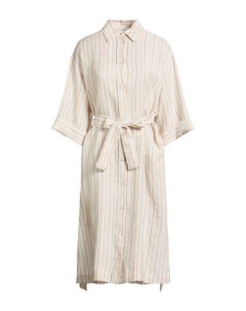 Woman Midi dress Beige Size 6 Linen