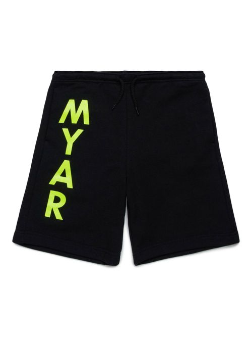 MYAR KIDS logo-print shorts - Black