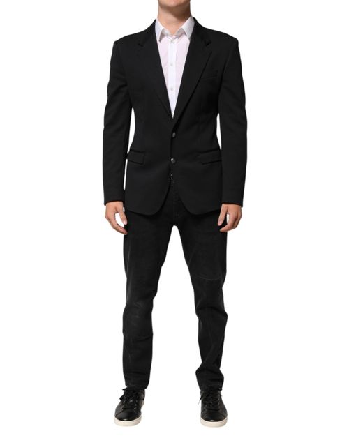 Cotton-Nylon Blazer — Black