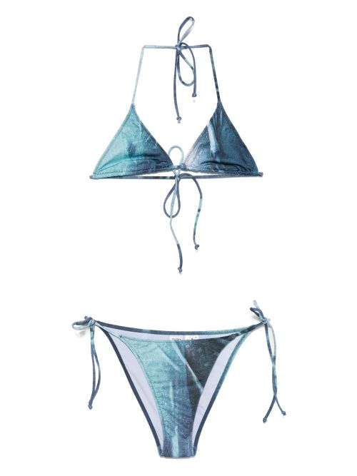 Water printed bikini - Blue